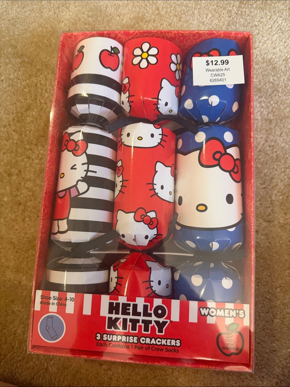 Hello Kitty Party Surprise Crackers - Red, Blue, White